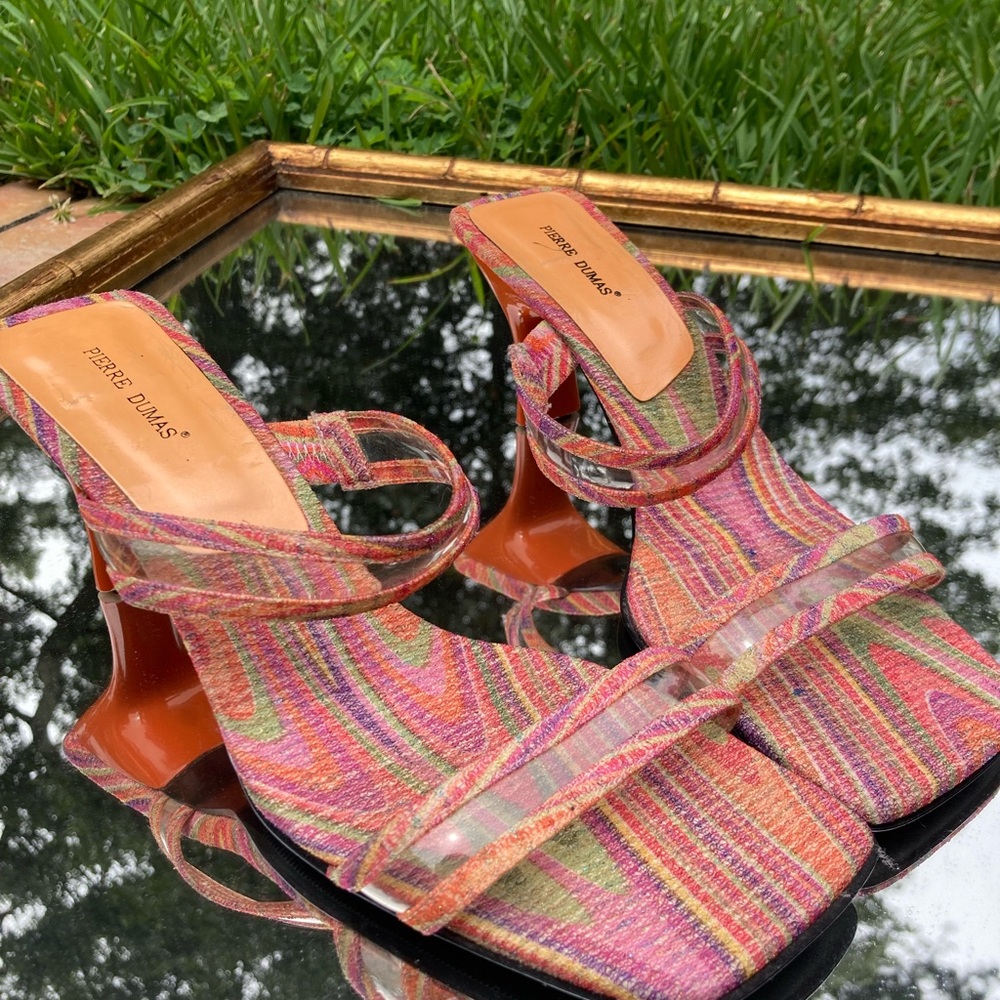 Colorful low heeled sandals